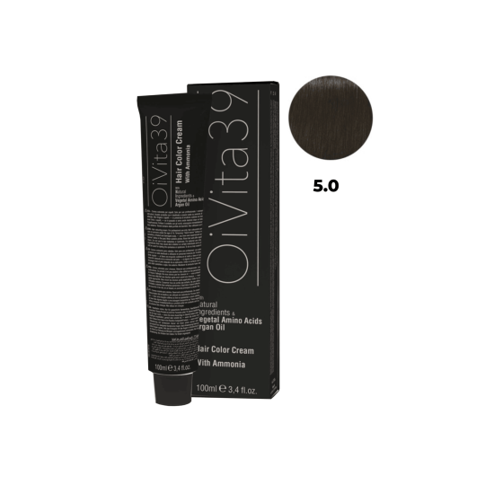 OiVita39 Krem koloryzujący do włosów z amoniakiem 5.0, 100 ml