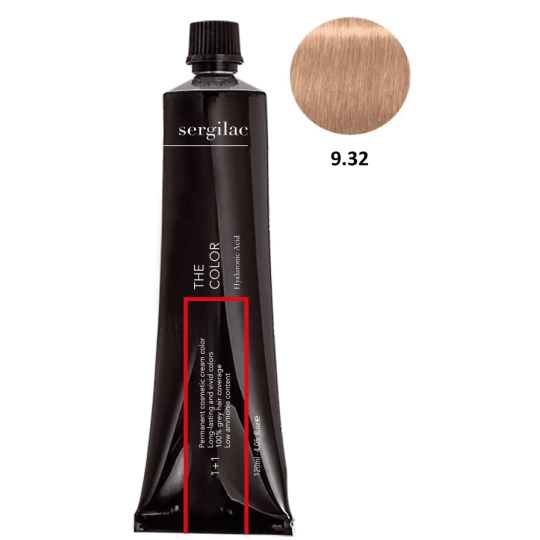 Krem ​​do farbowania włosów SERGILAC 9.32, 120 ml